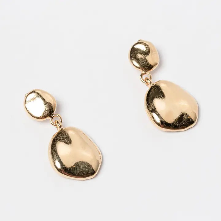 Melted Gold Drop Earrings